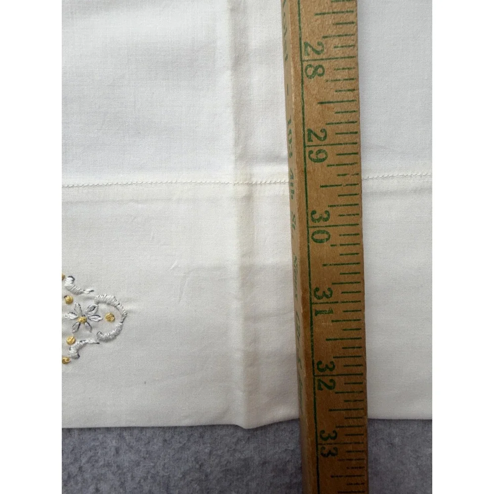 Pacific Percale Pillowcases‎ Set of 2 Mr & Mrs Embroidered Made in USA 42x38.5